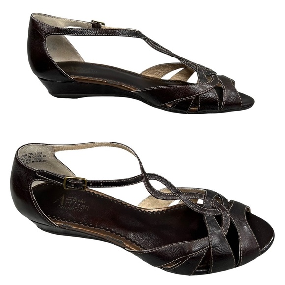 Clarks Artisan Korbin Dark Brown Leather Sandals Shoes Size 7.5 - Picture 3 of 11